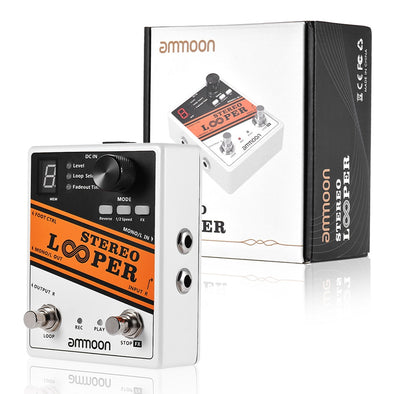 STEREO LOOPER Guitar Pedal 10 Independent Loops Electric Guitar Effect Pedal 10min Recording Time Unlimited Overdubbing