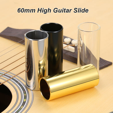 60MM High Guitar Slide Bar Stainless Steel Metal/Glass Finger Slides for Guitar Ukulele String Instruments Guitar Accessories