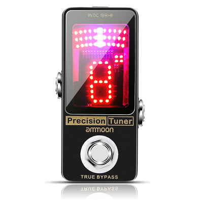 ammoon Precision Chromatic Tuner Pedal Large LED Display Full Metal Shell with True Bypass for Guitar Bass