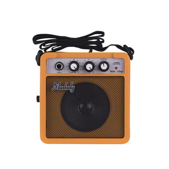 5W Guitar Amp Mini Guitar Amplifier Speaker with 3.5mm & 6.35mm Inputs 1/4 Inch Output Supports Volume Tone Adjustment Overdrive