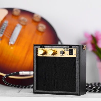 Portable Guitar Amplifier Mini Guitar Amp Speaker 5W with 3.5mm Headphone Output Supports Volume Tone Adjustment