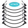 ammoon 6pcs/pack Guitar Effect Pedal Cables Instrument Patch Cord 15cm 1/4 Inch Right Angle TS Plug PVC Jacket