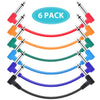 ammoon 6pcs/pack Guitar Effect Pedal Cables Instrument Patch Cord 15cm 1/4 Inch Right Angle TS Plug PVC Jacket