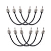 ammoon 6pcs Guitar Pedal Cables 30cm/ 12in Guitar Effect Pedal Patch Cable 1/4" Silver Right-angle Plug Black PVC Jacket