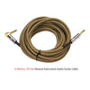 6 Meters/ 20 Feet  Audio Guitar Cable Cord 1/4 Inch Straight to Right-angle Gold-plated TS Plugs PVC Braided Fabric Jacket