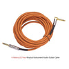 6 Meters/ 20 Feet  Audio Guitar Cable Cord 1/4 Inch Straight to Right-angle Gold-plated TS Plugs PVC Braided Fabric Jacket