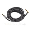 6 Meters/ 20 Feet  Audio Guitar Cable Cord 1/4 Inch Straight to Right-angle Gold-plated TS Plugs PVC Braided Fabric Jacket