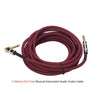 6 Meters/ 20 Feet  Audio Guitar Cable Cord 1/4 Inch Straight to Right-angle Gold-plated TS Plugs PVC Braided Fabric Jacket