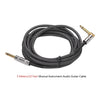 6 Meters/ 20 Feet  Audio Guitar Cable Cord 1/4 Inch Straight to Right-angle Gold-plated TS Plugs PVC Braided Fabric Jacket