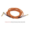 6 Meters/ 20 Feet  Audio Guitar Cable Cord 1/4 Inch Straight to Right-angle Gold-plated TS Plugs PVC Braided Fabric Jacket