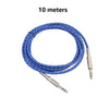 6.35mm Guitar Cable Braided Blue Audio Cable Flexible 6.35 Jack Male to Male Aux Cables for Guitar Mixer Amplifier Bass