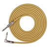 Electric Guitar Cable Bass Guitar Cable Cord with 6.35mm TRS Straight to Right-angle Plugs Woven Jacket 3 Meters/10 Feet