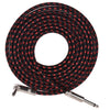 Electric Guitar Cable Bass Guitar Cable Cord with 6.35mm TRS Straight to Right-angle Plugs Woven Jacket 3 Meters/10 Feet