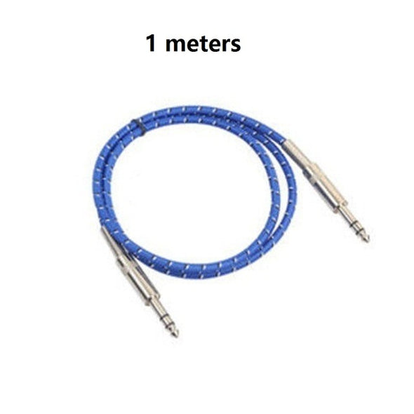 6.35mm Guitar Cable Braided Blue Audio Cable Flexible 6.35 Jack Male to Male Aux Cables for Guitar Mixer Amplifier Bass