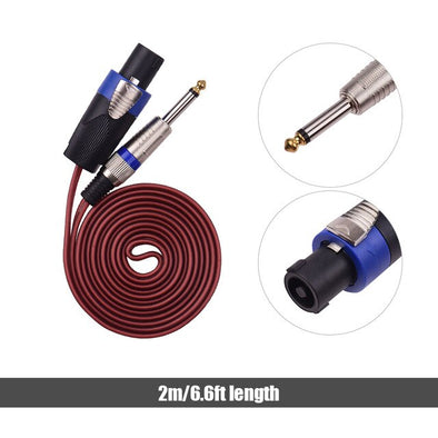 1/4Inch Audio Connecting Cord to NL4FC Male to Male Connector 12 AWG Professional Speaker Cable Wires for Stage Power Amplifier