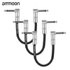 ammoon 6-Pack Guitar Effect Pedal Instrument Patch Cable 30cm/ 1.0ft Long with 1/4" 6.35mm Silver Right Angle Plug PVC Jacket