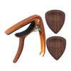 2pcs Wooden Guitar Picks Metal Guitar Capo with Pin Puller for Acoustic Folk Classic Guitar Ukulele Accessories