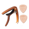 2pcs Wooden Guitar Picks Metal Guitar Capo with Pin Puller for Acoustic Folk Classic Guitar Ukulele Accessories