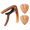 2pcs Wooden Guitar Picks Metal Guitar Capo with Pin Puller for Acoustic Folk Classic Guitar Ukulele Accessories