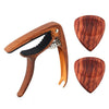 2pcs Wooden Guitar Picks Metal Guitar Capo with Pin Puller for Acoustic Folk Classic Guitar Ukulele Accessories