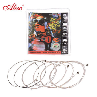 6pcs/ Set A306 Acoustic Guitar Strings Stainless Steel Wire Steel Core Strings for Guitar Silver-plated Copper Alloy Wound