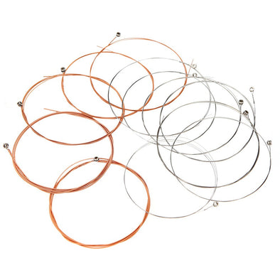 12pcs Guitar Strings Stainless Steel Core Acoustic Guitar String Coated Copper Alloy Wound for Acoustic Folk Guitar
