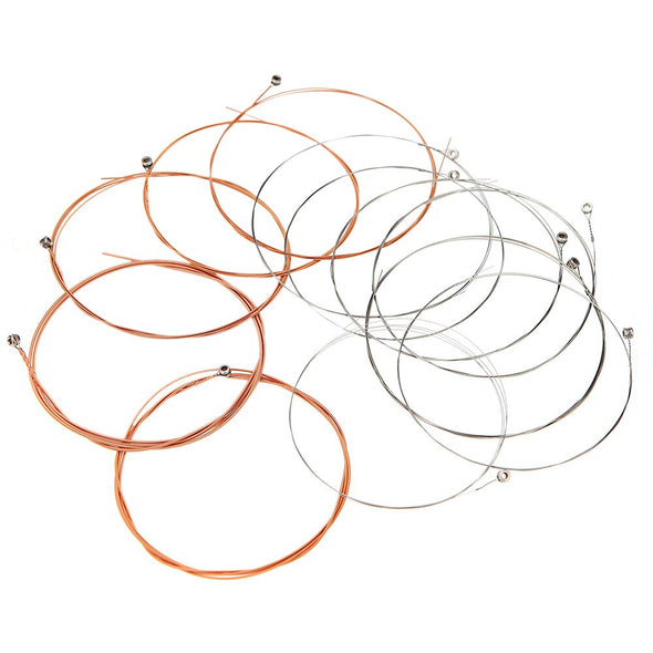 12pcs Guitar Strings Stainless Steel Core Acoustic Guitar String Coated Copper Alloy Wound for Acoustic Folk Guitar