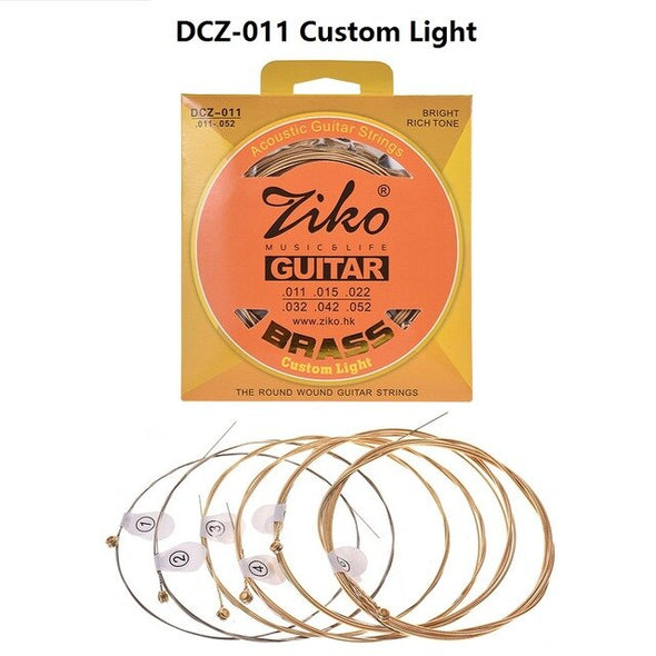 6pcs Light Acoustic Guitar Strings Hexagon Alloy Wire Brass Wound Corrosion Resistant Guitar Parts & Accessories