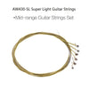 AW430-SL 6pcs Acoustic Guitar Strings Set Steel Guitar String for 36" - 42" Acoustic Guitars Super Light/ Light Optional
