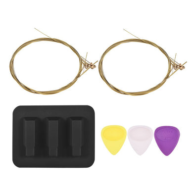 Guitar Accessories Kit with 2 Sets of Acoustic Guitar Strings + 3pcs Guitar Picks + Mute Silencer Guitarra Parts & Accessories