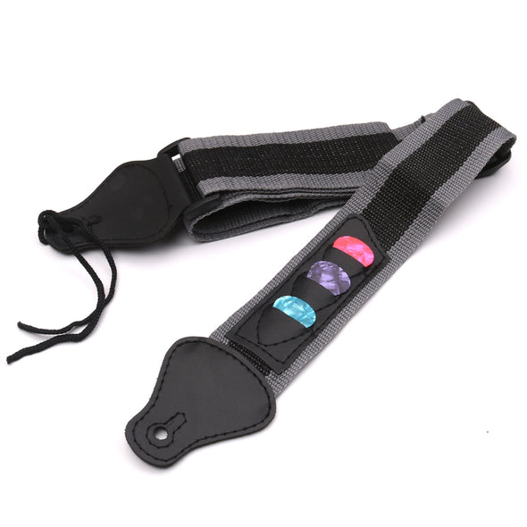 Adjustable Guitar Shoulder Strap Belt Electric Guitar Holder Strap Sling With Buckle 3pcs Picks For Ukelele Musical Instrument