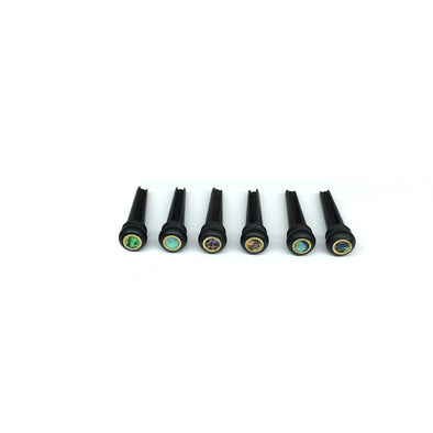 6pcs Black Ebony Guitar Bridge Pins Set with Green Abalone Dot for Acoustic Guitar Parts and Accessories