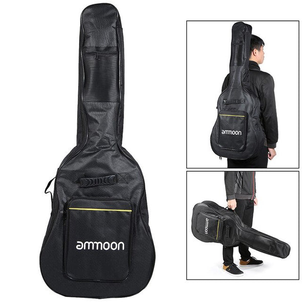 ammoon  40" 41" Guitar  Bag Double Straps 5mm Padded 600D Big Case Cover Backpack Double Zipper Non-slip Pads Bottom