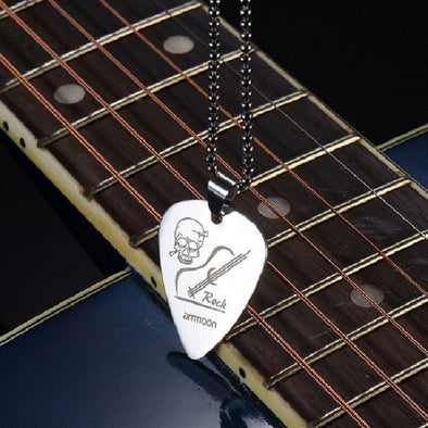 Guitar Pick Necklace with 50cm/20in Ball Chain Silver Color High Quality Stainless Steel Guitar Parts and Accessories