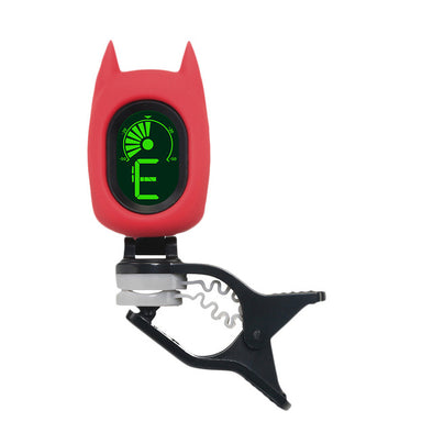 Clip-On Guitar Tuner Cute Cartoon Bat Clip-On Tuner LCD Display for Guitar Chromatic Bass Ukulele Violin