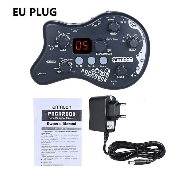 PockRock Guitar Pedal Multi-effects Processor Guitar Effect Pedal 15 Effects Power Adapter Guitar Accessories